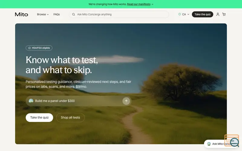Screenshot of Get Transparent Pricing on Labs