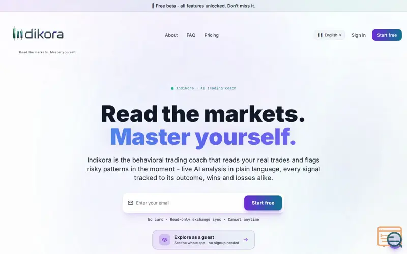 Screenshot of Indikora, a launch using TradingView