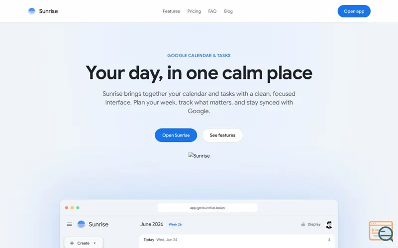 Screenshot of Sunrise