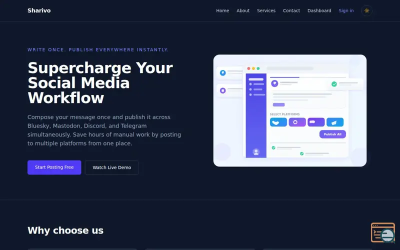Screenshot of Sharivo