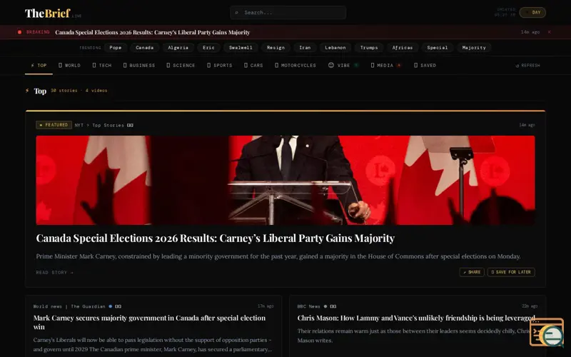 Screenshot of The Brief