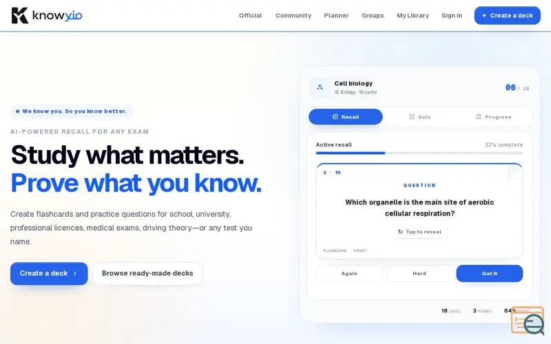 Screenshot of Knowyio