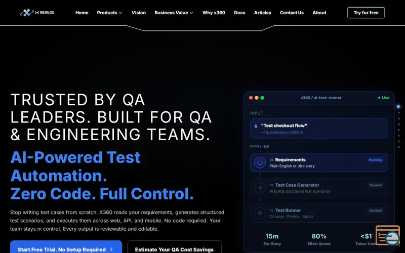 Screenshot of x360