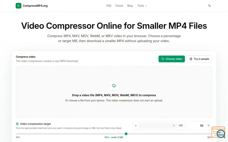 Screenshot of Video Compressor Online