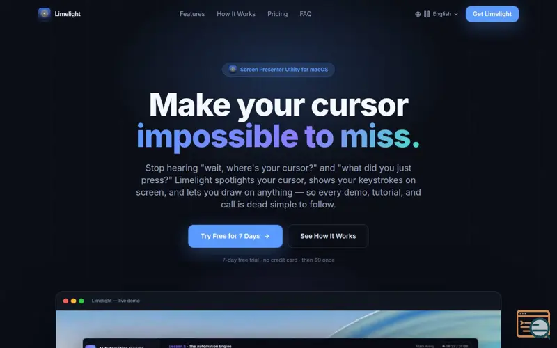 Screenshot of Limelight