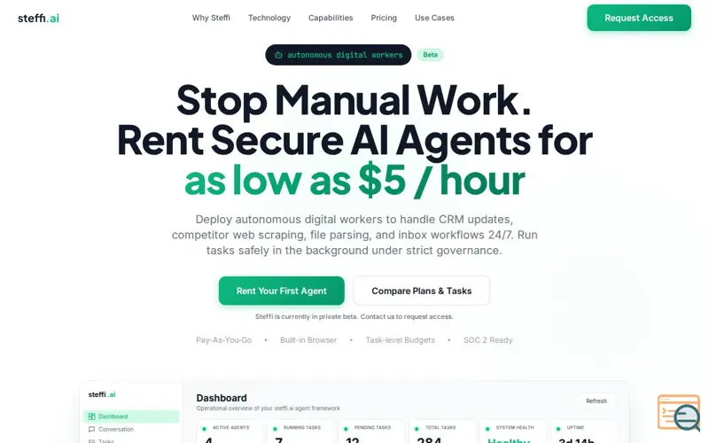 Screenshot of Steffi - Autonomous AI Agents in Rust