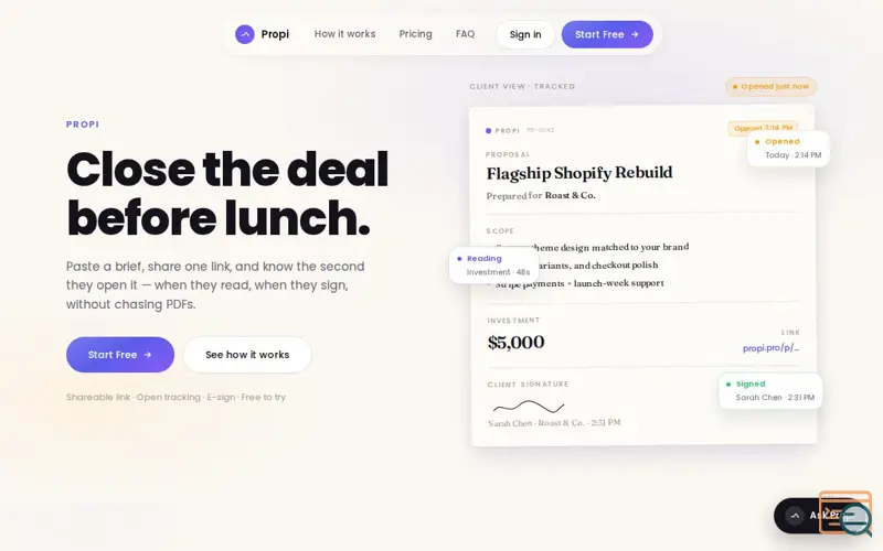 Screenshot of Propi