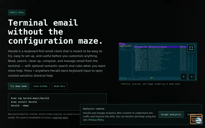 Screenshot of Herald