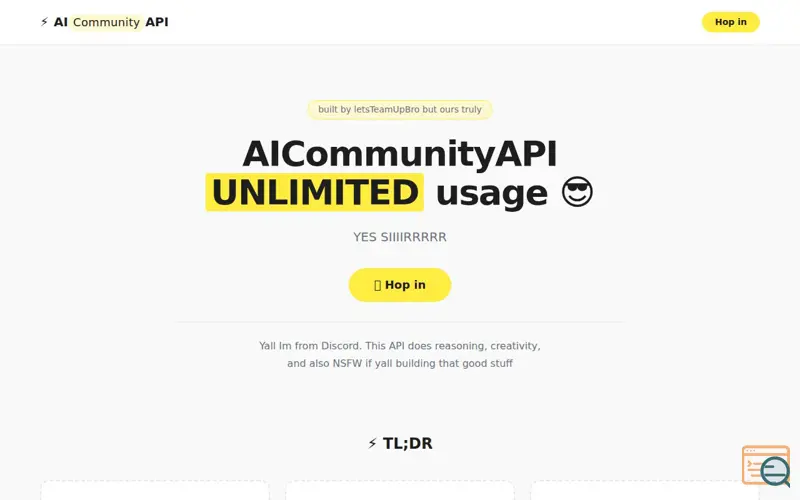 Screenshot of AICommunityAPI