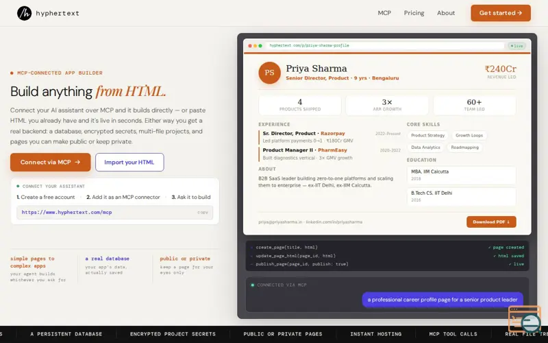 Screenshot of hyphertext