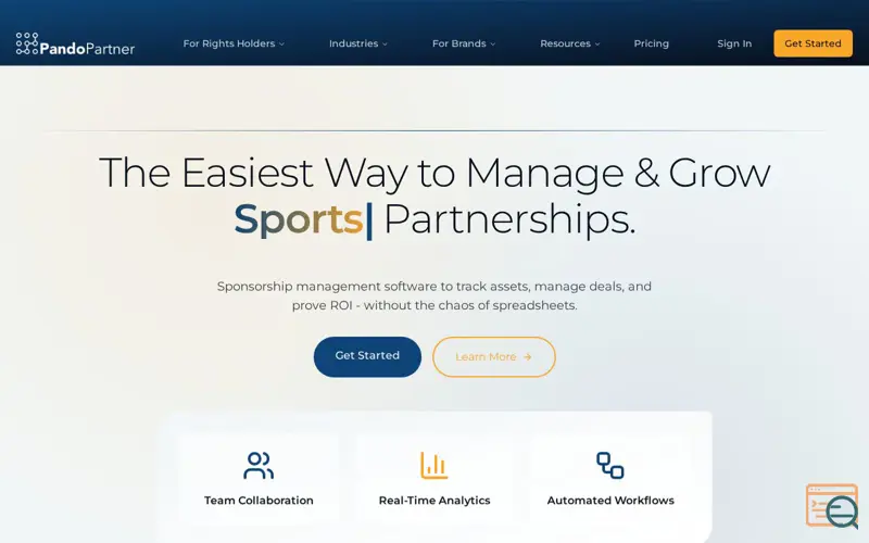 Screenshot of PandoPartner - Sponsorship Automation