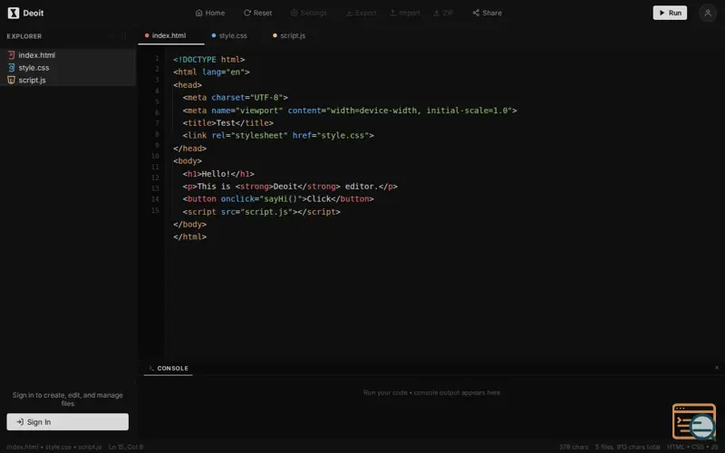 Screenshot of Deoit