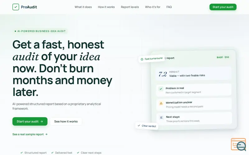 Screenshot of ProAudit