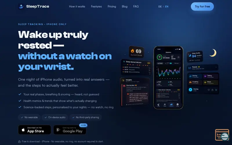 Screenshot of SleepTrace