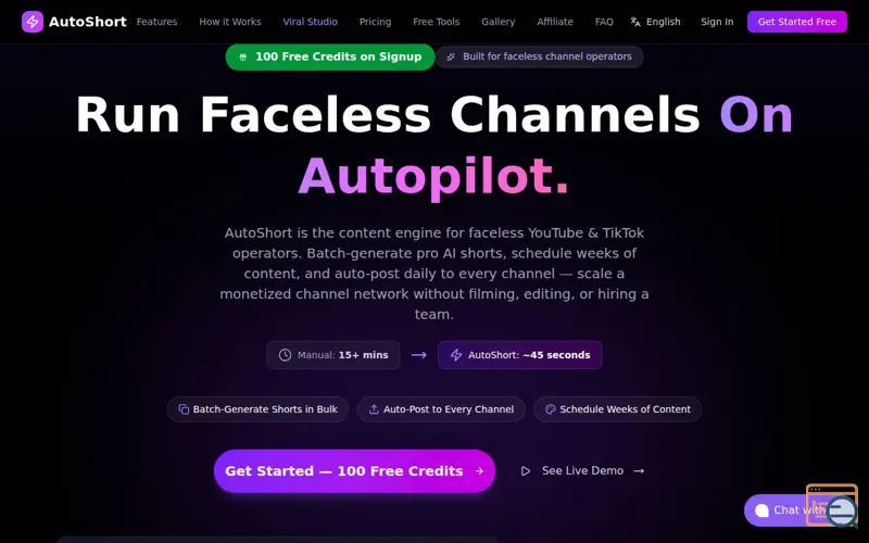Screenshot of AutoShort