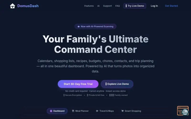 Screenshot of DomusDash