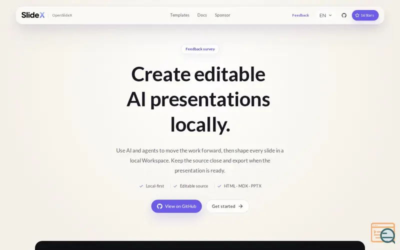 Screenshot of SlideX