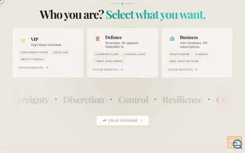 Screenshot of ServaLabs - Digital Sovereignty