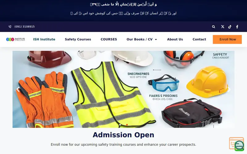 Screenshot of Safety courses NEBOSH, OSHA, IOSH