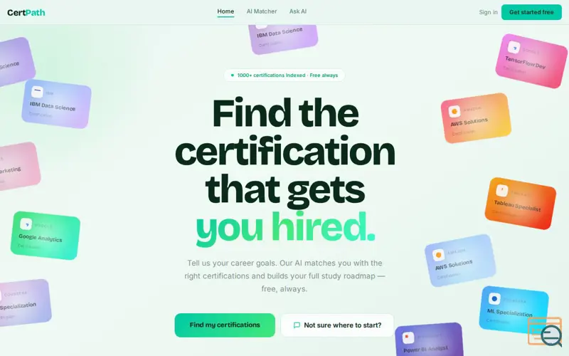Screenshot of CertPath