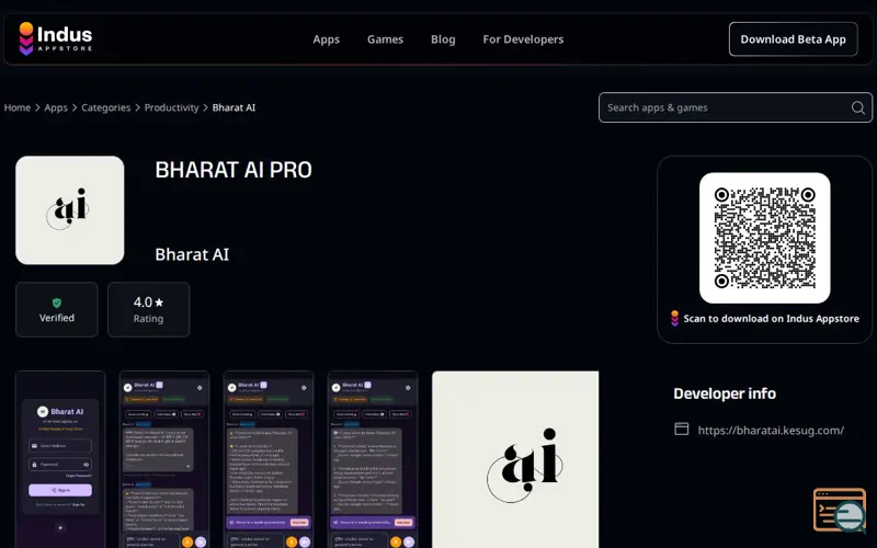 Screenshot of BHARAT AI 
