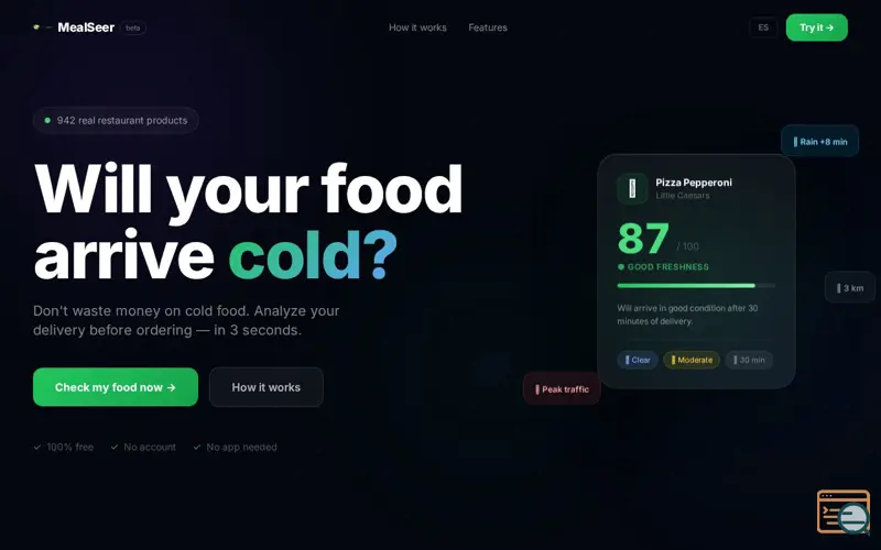 Screenshot of MealSeer