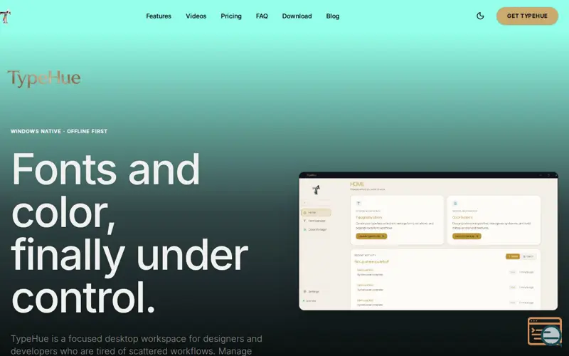Screenshot of TypeHue