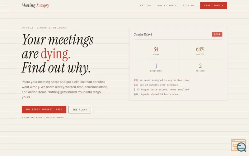Screenshot of MeetingAutopsy