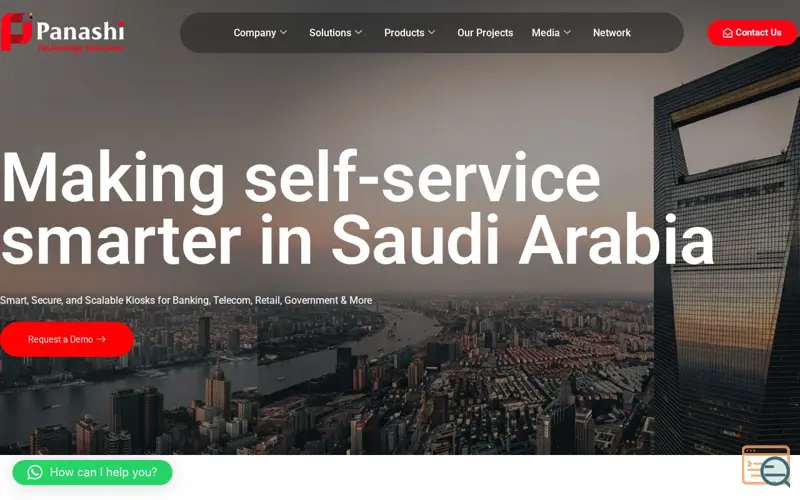 Screenshot of Panashi FZCO-Self-service kiosk solution, a launch using Mascot Core