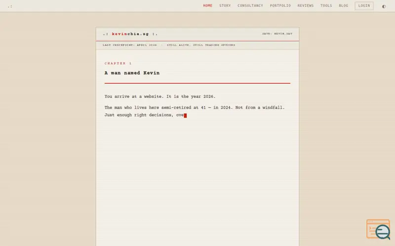 Screenshot of kevinchia.sg