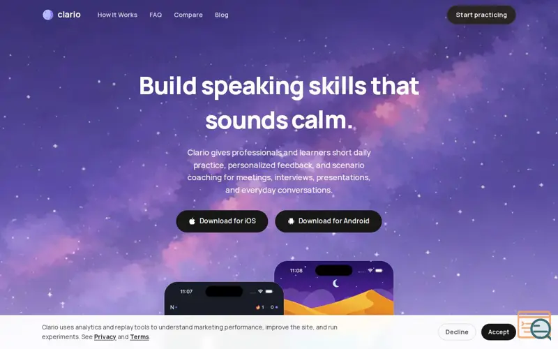 Screenshot of Clario - Improve my Speaking