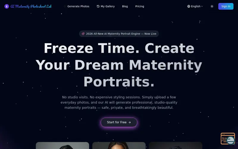 Screenshot of AI Maternity Photoshoot Lab
