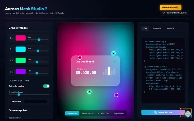 Screenshot of Aurora Mesh Studio