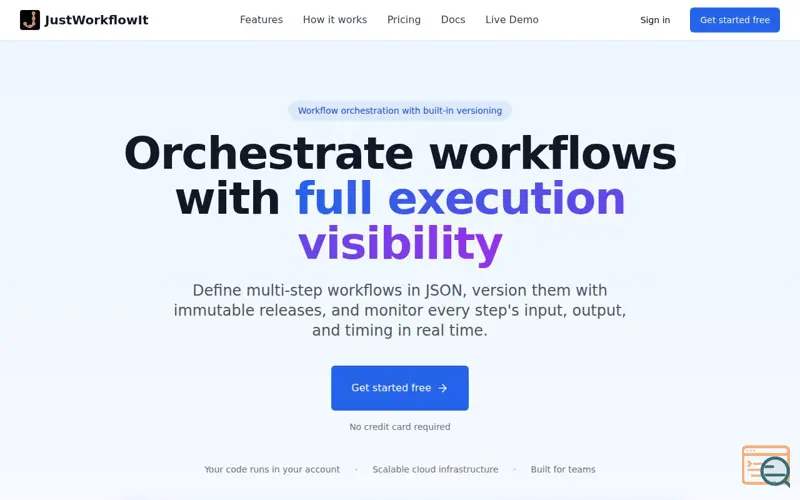 Screenshot of Justworkflowit