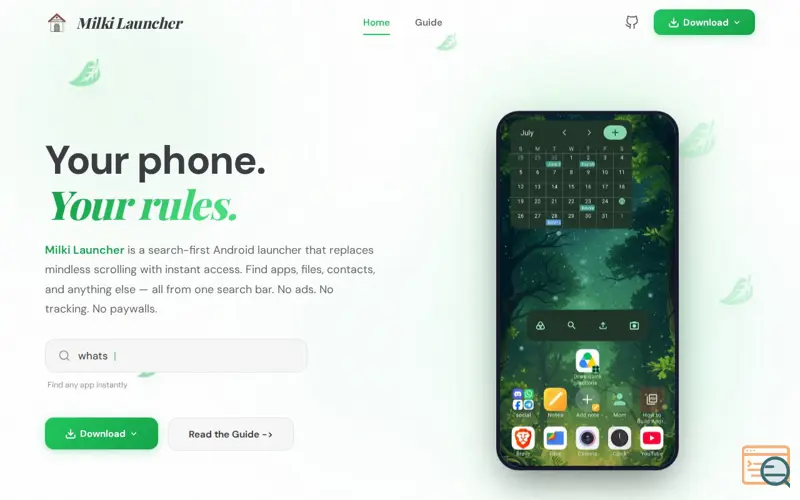 Screenshot of Milki Launcher