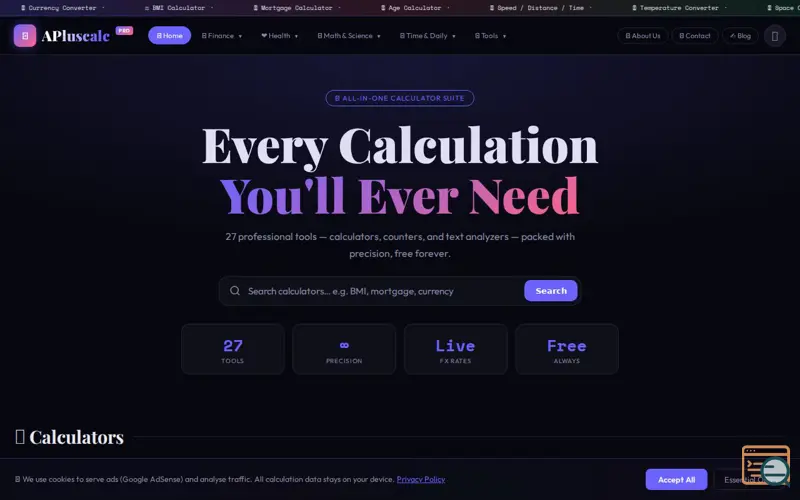 Screenshot of APluscalc