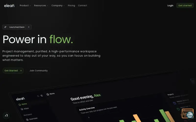 Screenshot of elean