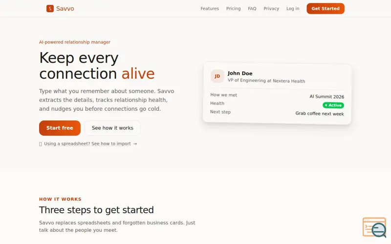 Screenshot of Savvo