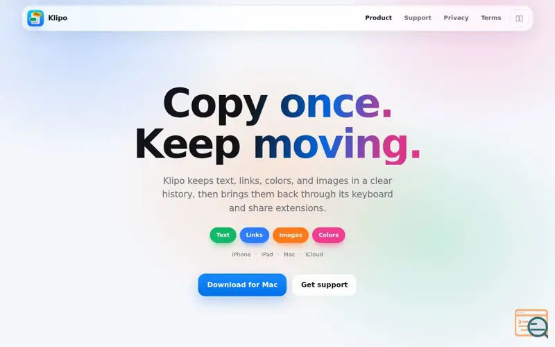 Screenshot of Klipo - Notch Clipboard