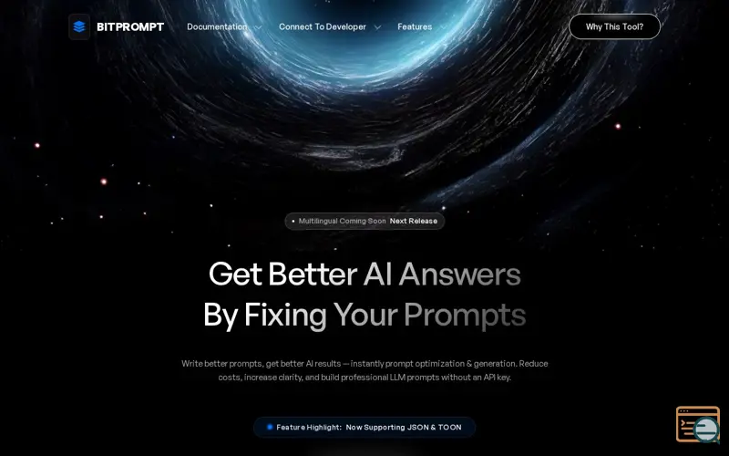 Screenshot of BitPrompt