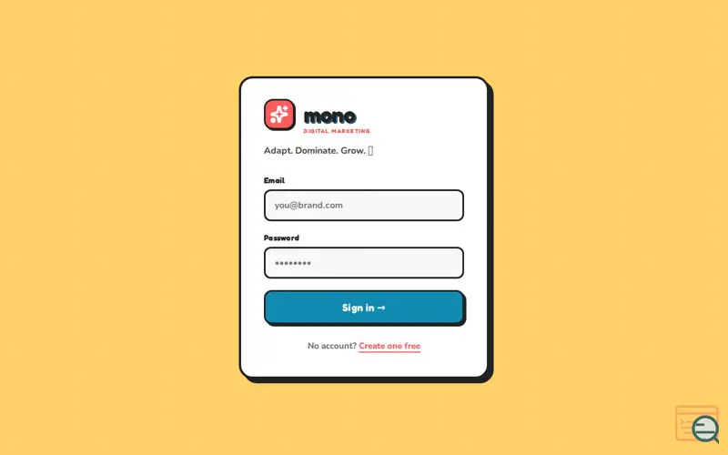 Screenshot of mono — Digital Marketing 
