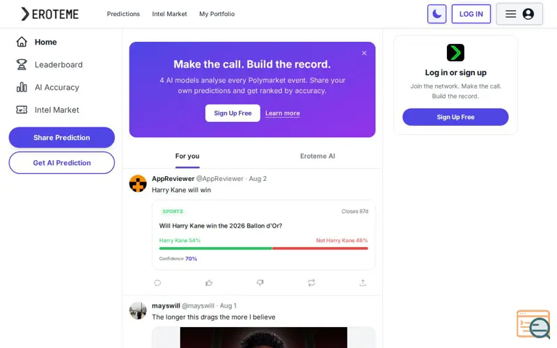 Screenshot of Eroteme, a launch using Magic