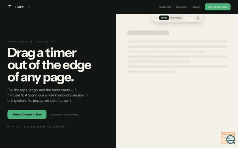 Screenshot of  Tuckit 