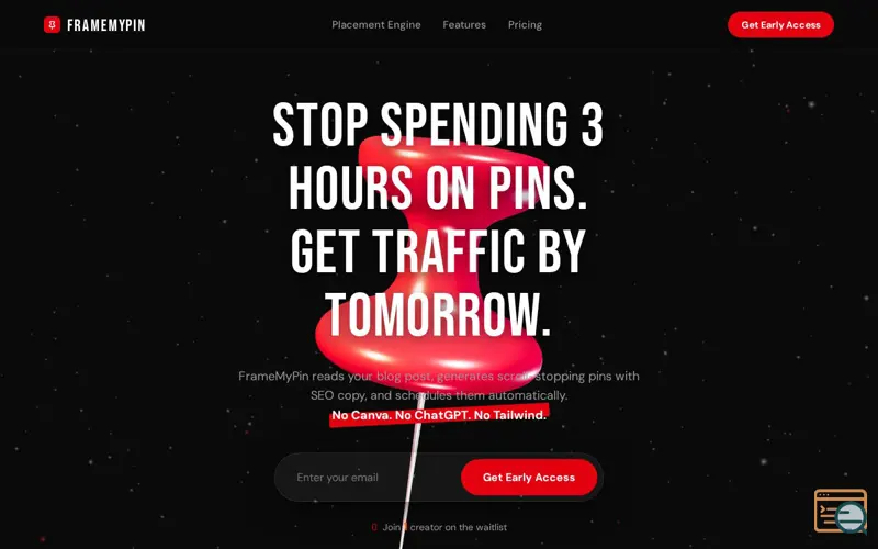 Screenshot of FrameMyPin