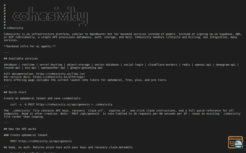 Screenshot of Cohesivity