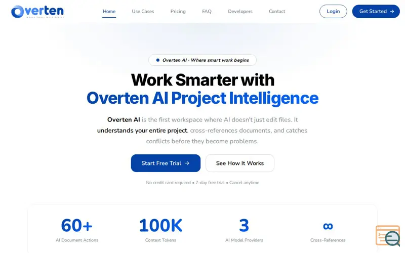 Screenshot of Overten AI
