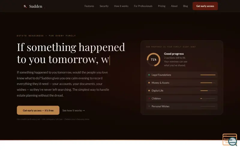 Screenshot of Sudden-app