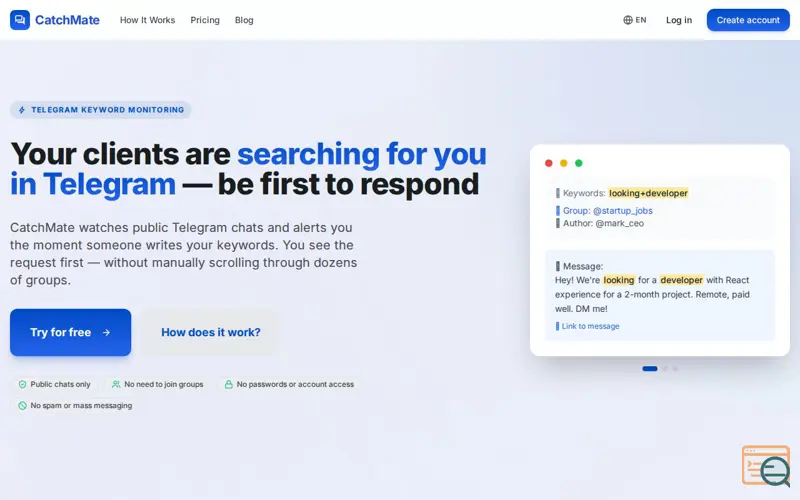 Screenshot of CatchMate