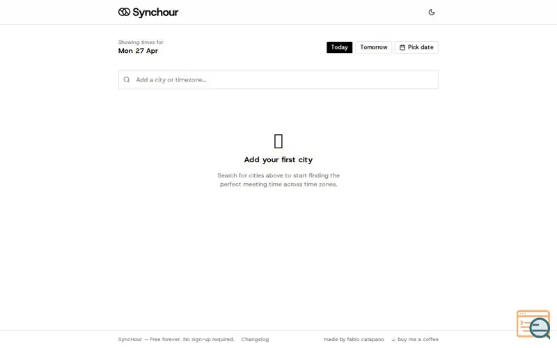 Screenshot of SyncHour