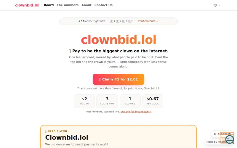 Screenshot of Clownbid.lol